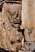 Elaborate figures carved in stucco decorate the ancient stupas, Kakku Buddhist Ruins. Shan State in Myanmar (Burma). 
